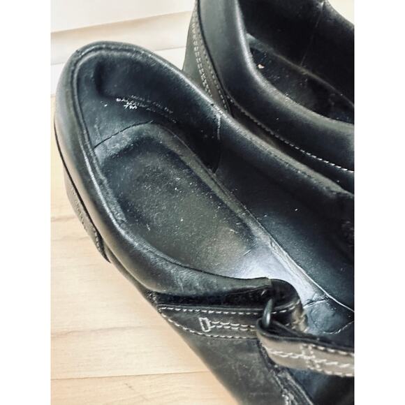 Y2K Leather Heeled Mary Janes Black Kenneth Cole Reaction Square Toe Classic - Picture 6 of 7